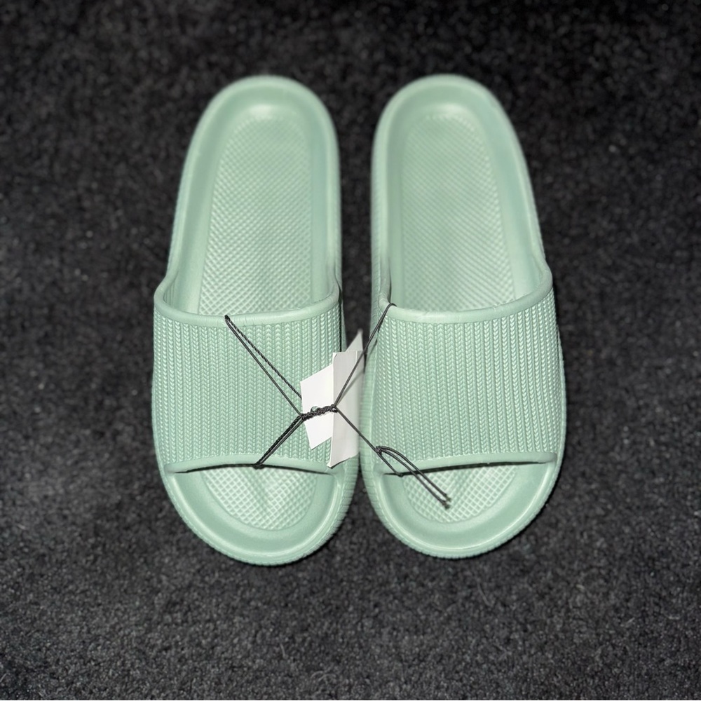 Charlotte Russe Mint Green Slippers Minimalist Design